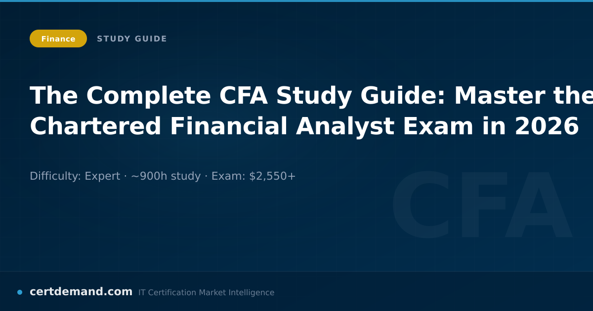 CFA Certification Guide (2026): Requirements & Study Plan