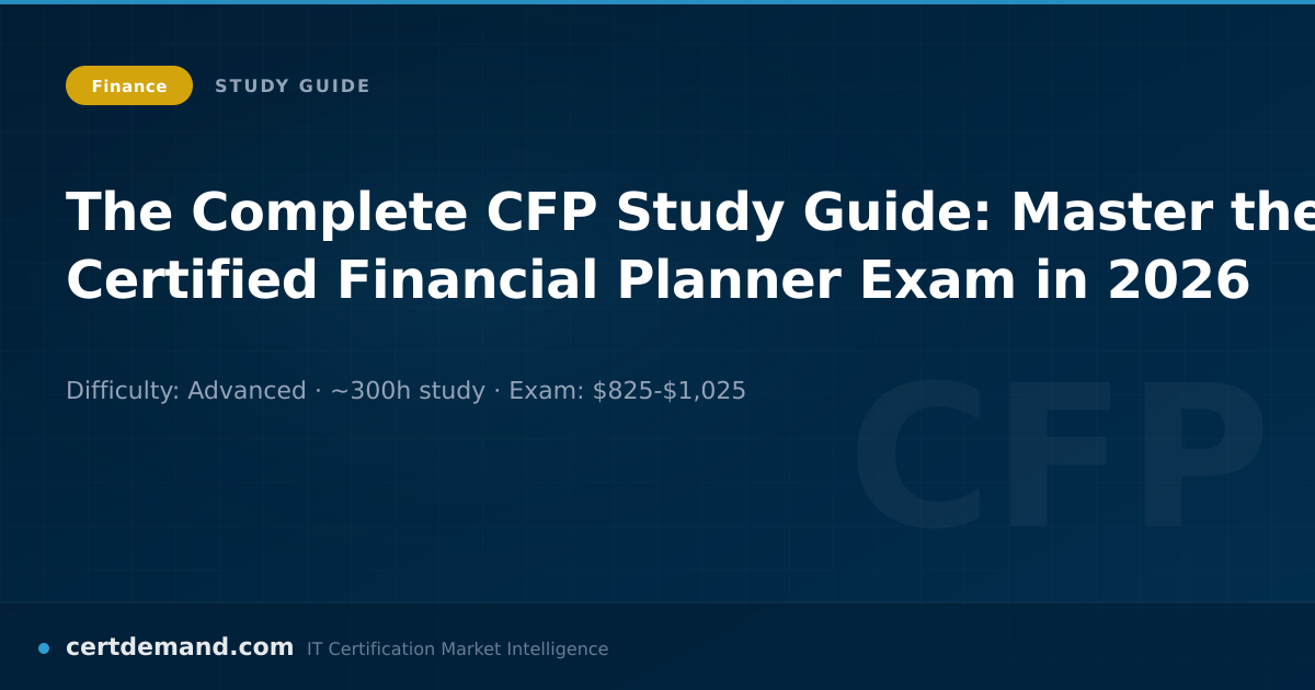 CFP Certification Guide (2026): Requirements & Study Plan